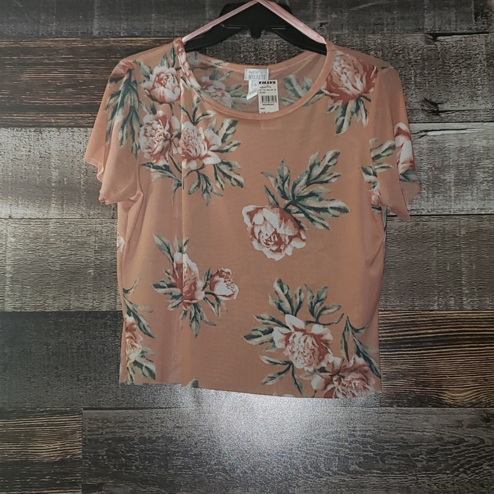 Flower mesh top
